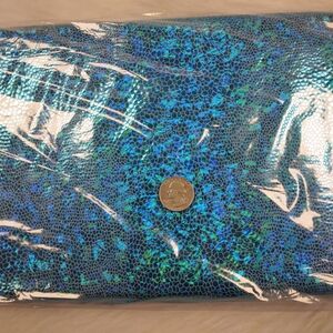 FABRIC The Witching Hour Holographic Foil Mini Scale Aqua, 6 Yard Sealed Bolt